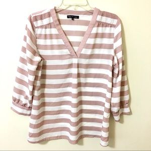 Violet & Claire Blouse Pink/Cream Size 3/4 Sleeves M Medium